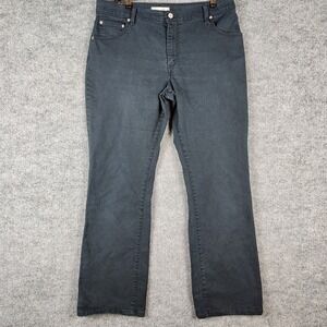 Levis 550 Relaxed Boot Cut Jeans Womens Size 16L Dark Blue Denim Stretch